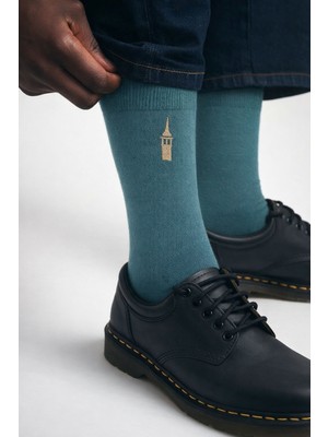 Erkek Galata Nakışlı Soket Çorap