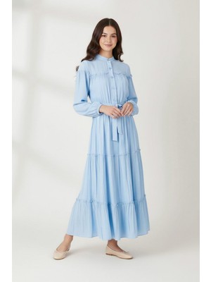 Asortix Kız Çocuk Uzun Maksi Tesettür Elbise - Astarlı - Rahat Dökümlü ve Bol Kesim - Elb - 0049 - 4979