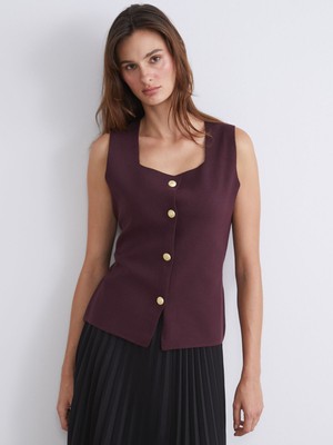 Lc Waikiki Yeni Sezon Kare Yaka Kadın Triko Yelek