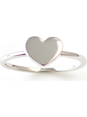 Mavili Gümüş Minik Kalp Gümüş Yüzük - Gümüş