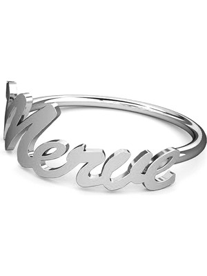 Mavili Gümüş Gümüş Isim Yüzük - Gümüş