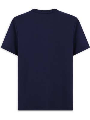 Kiğılı Bisiklet Yaka Regular Fit Nakışlı Likralı Esnek Tişört