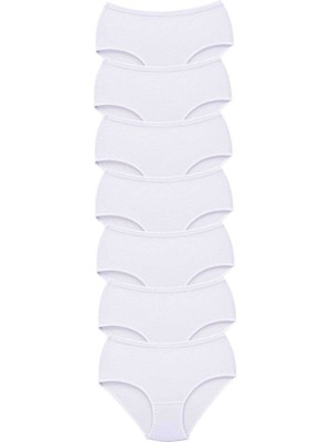 Giyim 7 Adet Tutku Kadın Yüksek Bel Bato Kalın Lastik Külot Beyaz Beruflic