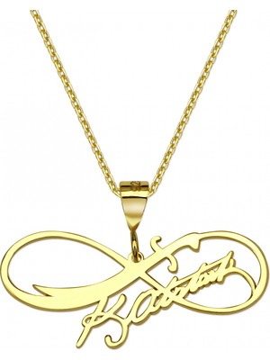 Mavili Gümüş Atatürk Imzalı Zülfikar Sonsuzluk Gümüş Kolye - Altın