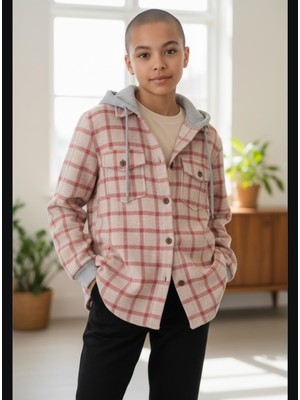 Gala Stil Gala Çizgili Kapüşonlu Unisex Çocuk Gömlek