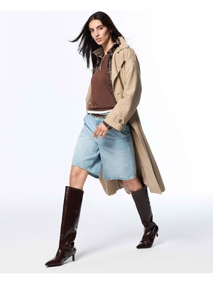 Lc Waikiki Yeni Sezon Bermuda Fit Kadın Jean Şortolon