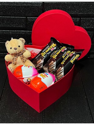 Mynil Kalp Kutuda Tatlı Mini Ayıcık - Browni Intense - Kinder Joy Çikolatalar