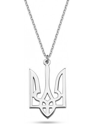 Mavili Gümüş Ukrayna Ulusal Sembolü Gümüş Kolye - Gümüş
