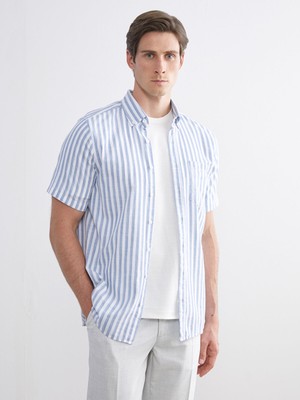 Lc Waikiki Yeni Sezon Regular Fit Kısa Kollu Çizgili Erkek Gömlek