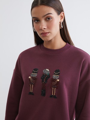 Lc Waikiki Yeni Sezon Işlemeli Kadın Kalın Sweatshirt Tunik