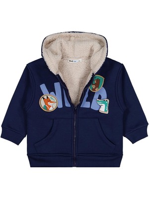 Civil Boys Wıld Baskılı Tilki Armalı 2-5 Yaş Hırka - Lacivert 2-3 Yaş
