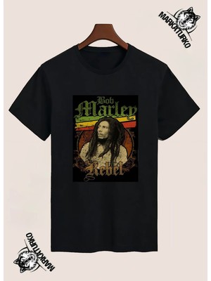 MarkaTurko Bob Marley Özel Tasarım Süplimasyon Baskılı Tshirt