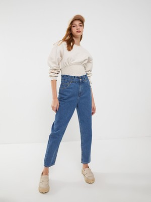 Lc Waikiki Yeni Sezon Kadın Mom Fit Düz Jean Pantolon