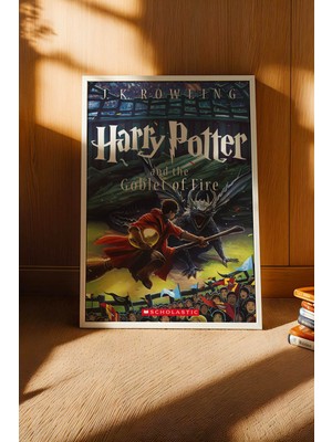 E2 Nova Harry Potter Ateş Kadehi Çerçeveli Tablo - Lüks Kitap Kapak Tasarımı Scholastic Duvar Dekoru
