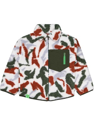 Civil Boys Kamuflaj Desenl Fermuar Cepli 6-9 Yaş Hırka - Yeşil 9-10 Yaş