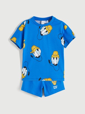 Lc Waikiki Yeni Sezon Donald Duck Baskılı Erkek Bebek Tişört ve Şort 2'li