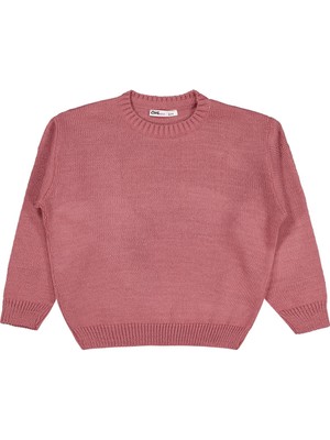 Civil Girls Düz 6-9 Yaş Kazak - Pembe 8-9 Yaş