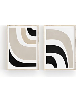 Voba Store Voba Ikili Set Modern Çerçeve Görünümlü Mdf Tablo-Ikili0