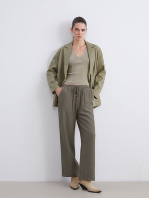 Lc Waikiki Yeni Sezon Beli Lastikli Dokulu Kadın Pantolon