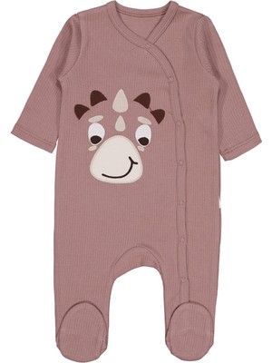 Civil Baby Dinozor Nakışlı 1-9 Ay Tulum - Kahve 9-12 Ay