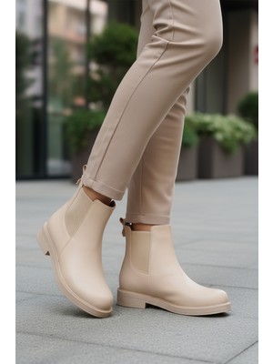 Ayakmod 284097 Z Bej Cilt Kadın Bot Chelsea Bot