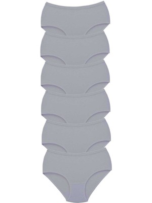 Giyim 6 Adet Tutku Kadın Yüksek Bel Bato Kalın Lastik Külot Gri Beruflic