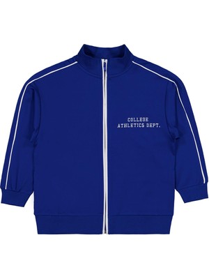 Civil Boys Kolej Atletic Nakışlı Biyeli 10-13 Yaş Hırka - Mavi 10-11 Yaş