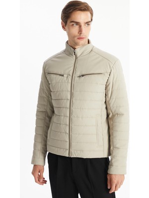 Lc Waikiki Yeni Sezon Slim Fit Dik Yaka Erkek Deri Görünümlü Mont