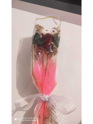 Mynil 8 Mart ve Anneler Günü Yapay Kırmızı Gül ve Ayıcık Buketi