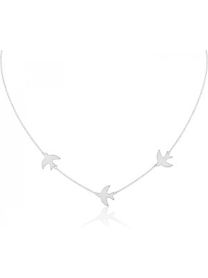 Mavili Gümüş Sonsuz Özgürlük Kolyesi - Gümüş