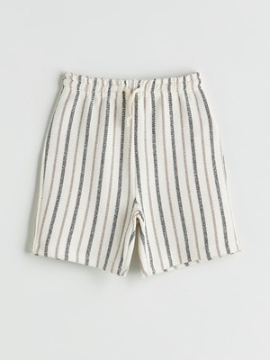 Lc Waikiki Yeni Sezon Beli Lastikli Çizgili Erkek Çocuk Şort