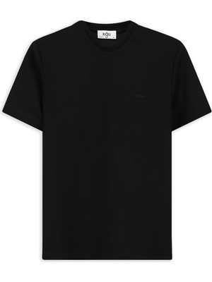 Kiğılı Bisiklet Yaka Regular Fit Nakışlı Likralı Esnek Tişört