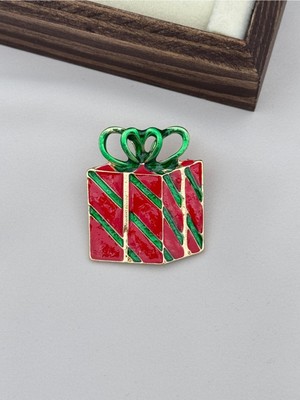 Luseda İthal Mineli Yeni Yıl Hediye Kutusu Figürlü Broş