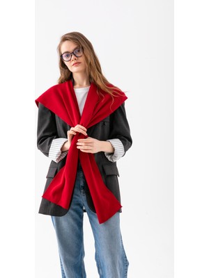 Wega Moda Kare Parçalı Patchwork Atkı - Spor Triko Örme Omuz Atkısı | Unisex Boho Şal - Atkı