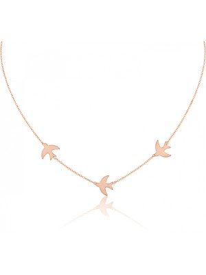 Mavili Gümüş Sonsuz Özgürlük Kolyesi - Rose