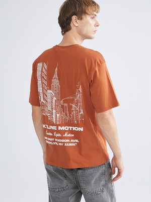 Lc Waikiki Yeni Sezon Bisiklet Yaka Baskılı Penye Erkek Tişört