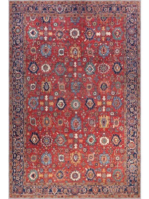 Pingdu Çerçeveli Kırmızı Polyester ve Pamuklu Kaydırmaz Tabanlı Yıkanabilir  Dijital Baskı