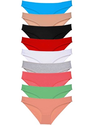 Marsilyan 9 Adet Süper Eko Set Likralı Kadın Slip Külot Tüm Renkler