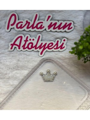 Parla'nın Atölyesi 0-3 Yaş Az Saçlı ve Saçsız Bebek Tokası Gri Taç