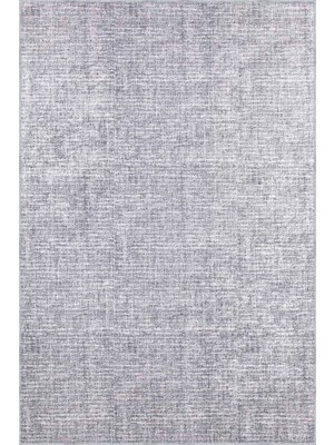 Satna Modern Gri Polyester ve Pamuklu Kaydırmaz Tabanlı Yıkanabilir Dijital Baskı Halısı