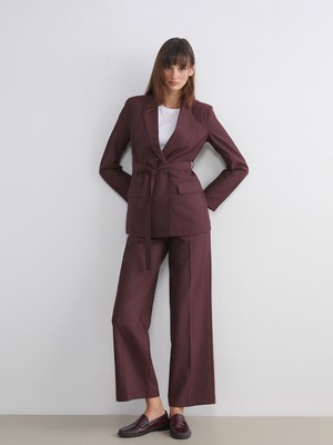 Lc Waikiki Yeni Sezon Loose Fit Çizgili Kadın Pileli Pantolon