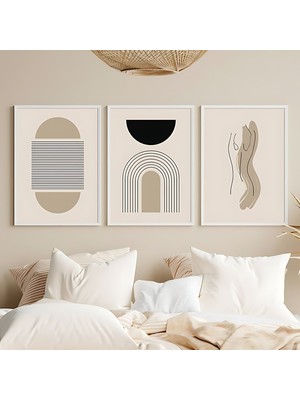 Voba Store Voba 3 Parça Çerçeve Görünümlü Minimal Mdf Tablo Seti /duvar DEKORU-YENII88