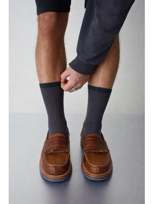 Erkek Basic Soket Çorap Koyu Gri
