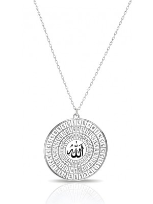 Mavili Gümüş Gümüş Esmaül Hüsna Kolye - Gümüş