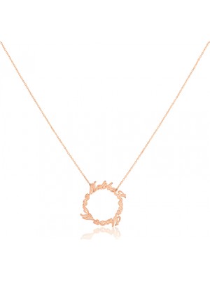 Mavili Gümüş Isim Halka Kolye - Rose