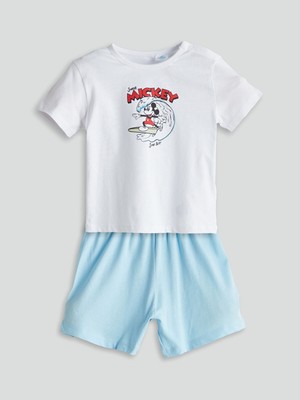 Lc Waikiki Yeni Sezon Mickey Mouse Baskılı Erkek Bebek Tişört ve Şort 2'li