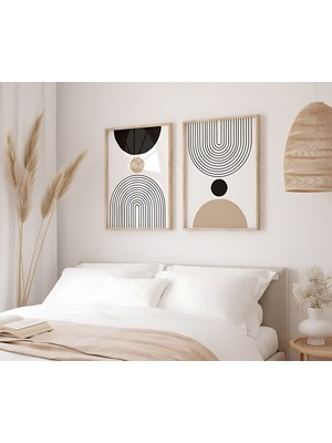 Voba Store Voba 2 Parça Bohem Çerçeve Görünümlü Mdf Tablo -Yeniikiili