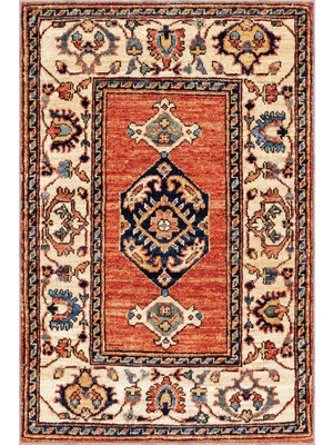 Puer Klasik Göbekli Bej Polyester ve Pamuklu Kaydırmaz Tabanlı Yıkanabilir Dijital Baskı Halıs