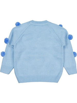 Civil Girls Ponponlu 2-5 Yaş Kazak - Mavi 2-3 Yaş