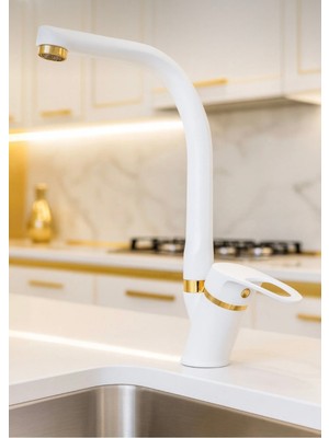 Beyaz Gold Mutfak Evye Bataryası